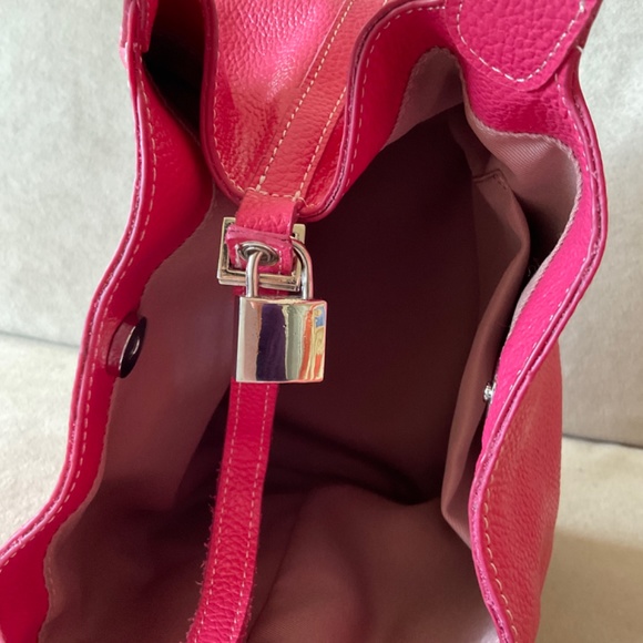 Unbrand leather bucket pink dual handle bag - Picture 2 of 8